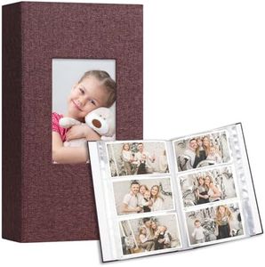 Vienrose Photo Album 4x6 holds 600 Photos 2 Pack, Baby Photo Album Linen Cover Memory Book for Gifts Wedding Family, Purple