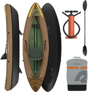 Retrospec Coaster 1 Person Inflatable Kayak, 220lb Weight Capacity, Puncture Resistant, Lightweight Inflatable Kayak for Adults with Pump, Paddle and Easy to Carry Bag