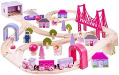 Bigjigs Rail, Fairy Town Train Set, Wooden Toys, Wooden Train Set, Gifts For 4 Year Old Girl, Pink Train Set, Girls Train Set, Bigjigs Train Set