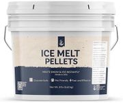 Pure Organic Ingredients Ice Melt Pellets (8 lb, 1 Gallon), 100% Pet Safe & Concrete Safe, Snow & Ice Melt, Calcium Chloride Pellets, Powerful & Fast Acting