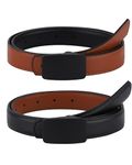 Monopa Reversible Kids Belts for Boys - Black Boys Leather Belt Youth Toddler Dress Belt with Square Buckle(Black Buckle/Black+Brown,80cm)