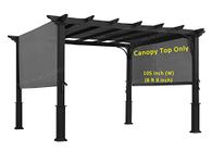 ALISUN Sling Canopy (with Ties) for 10 FT Pergola #S-J-110 & TP15-048C (Charcoal) (Canopy TOP ONLY)