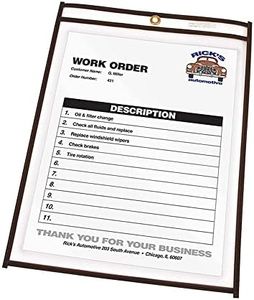 C-Line Stitched Shop Ticket Holders, Both Sides Clear, 9 x 12 Inches, 25 per Box (46912)