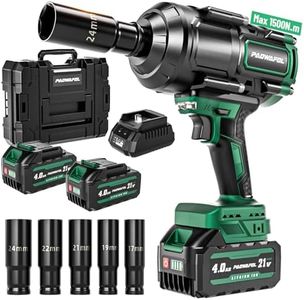 Paowafol 1000N.m(740ft-lbs) Cordless Impact Wrench, High Torque 1/2" Impact Gun with 2* 21V 4.0AH Battery, Fast Charger, 5 Sockets & Storage Case, Brushless Pistola De Impacto for Home Car Truck Tires