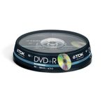 TDK DVD+R47CBED10-20 DVD+R 16x 10 Pack Cakebox