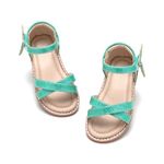 thee bron Toddler Sandals Girls Summer Party Dress Sandals Princess Mermaid Shoes(CA-AA422 Toddler,Green/9M)