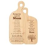 Birthday Gifts Ideas for Mum, I Love Mom Gifts - Bamboo Cutting Board Set - Recipe Board for a Special Mum,Unique Mothers Day Gifts from Daughter Son,Kitchen Serving Boards Cutting Board Decorative