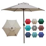 Abba Patio 9ft Patio Umbrella Outdoor Umbrella Table Market Umbrella with Push Button Tilt and Crank for Garden, Lawn, Deck, Backyard & Pool, Beige