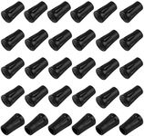 30 Pieces Trekking Hiking Pole Tips, Rubber Walking Stick Tips Caps Replacement Anti-Slip Hiking Poles Rubber Tips for Mountain Climbing Hiking (Black)