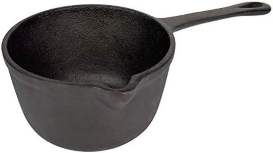 Jim Beam JB0204 Pre-Seasoned Heavy Duty Construction Cast Iron Basting Pot for Grilling and Oven, Large, Black