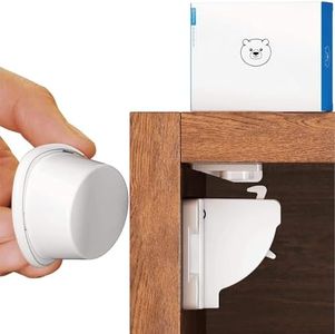 BEARTOP Magnetische Kindersicherung Schrank mit Starkem TESA Tape - Installationshilfe, Kindersicherung Schubladen, Schrankschloss, Schranksicherung Baby