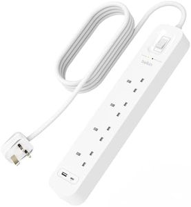 Belkin 4-Outlet Surge Protector Power Strip, Wall-Mountable with 4 AC Outlets, 2M Power Cord, & Green Indicator Light - USB-C Port & USB-A Port w/USB-C PD Fast Charging - 525 Joules of Protection