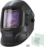 Omolith 3.93"X3.66" Large Viewing 1/1/1/1 True Color Welding Helmet，4 Arc Sensor Auto Darkening Welding Hood，Wide Shade 4/5-9/9-13 for TIG MIG Arc Weld Grinding Welder Mask