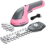 WORKPRO Cordless Grass Shear & Shrubbery Trimmer - 2 in 1 Handheld Hedge Trimmer 7.2V Electric Grass Trimmer Hedge Shears/Grass Cutter Rechargeable Lithium-Ion Battery and Type-C Cable - Pink Ribbon