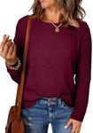 EVALESS Womens Oversized Sweaters 2024 Fashion Trendy Fall Cable Knit Crewneck Long Sleeve Lightweight Chunky Loose Casual Winter Pullover Clothing,Burgundy XX-Large