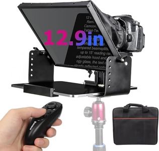 Teleprompter, MOMAN MT12 Metal Prompter Kit 12 inch for 12.9inch iPad Tablets with APP Remote Control for DSLR Camera Camcorder Smartphone Mobile, Tablet-Teleprompter-Autocue-Camera-Prompting