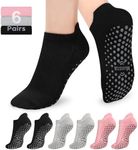 Muezna 6 Pairs Pilates Grip Socks f