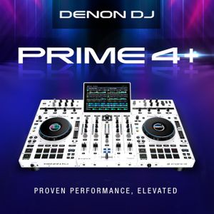 Denon DJ PRIME 4+ White DJ Controller – 4-Deck Standalone Mixer