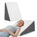 AYKA Wedge Cushion | Orthopedic Wedge Pillow for Bed, Neck Pain, Acid Reflux, Snoring, GERD, Leg Elevation & Pregnancy | High-Resilience Memory Foam | 2 Years Warranty (White & Grey, 20x19.5x10 Inch)