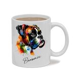 Personalized Boxer Coffee Mug Gifts for Men Women Boxer Dog Lovers, Boxer Dog Coffee Mugs Custom with Name, Boxer Dog Watercolor Cup, Boxer Dog Mom Mug, Boxer Dog Dad Gift, White Teacup 11oz 15oz