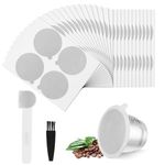 Aster 50 Pcs Reusable Capsules Compatible for Nespresso OriginalLine, Stainless Steel Cups Filters Compatible for Nespresso Machine, Refillable Espresso Coffee Pods