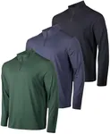 Real Essentials Mens Big and Tall King Size Quarter 1/4 Zip Pullover Long Sleeve Athletic Dry Fit Shirt Gym Running Golf Half Zip Top Workout Sweatshirts Sweater Jacket, Set 8, 3X, Pack of 3