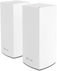 Linksys Système WiFi 6 Mesh triple bande Velop MX8400 (AX4200) (routeur WLAN, jusqu'à 525 m2, pour plus de 80 appareils, pack de 2, blanc)