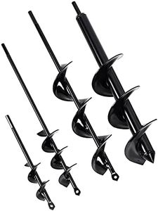 Auger Drill Bit for Planting 4 Pack, Garden Ground Earth Spiral Drill Bit for 3/8" Hex Drive Drill, Easy Bulb Auger for Post Hole Digger Flowers, Metal Bedding Digging Plant Rapid Planter Tool