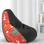 ComfyBean Bag with Beans Filled XXL- Official: Jack & Mayers Bean Bags - for Teenagers - Max User Height : 4.5-5 Ft.-Weight : 45-50 Kgs(Model: I Like Yoga - H - Black Peach)