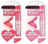 Maybelline New York Baby Lips Lip Balm, Pink Lolita, 4g and Maybelline New York Baby Lips Lip Balm, Cherry Kiss, 4g