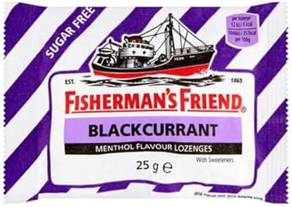 Fishermans Friend Blackcurrant Flavour Lozenges with Sweeteners 25g-PACK-OF-12