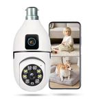 TP PLUS Dual Lens Full HD 3mp AI (Upgraded) CCTV Night Vision Motion Sensor Two-Way Audio Micro SD Card Upto 128GB Monitor Nanny Security Indoor White (Dual Lens Light Camera K-803)
