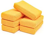 The Rag Company - The Pearl Microfiber Detailing Applicator Sponges - Versatile Detailing Tool, Extra Absorbent, Able to Withstand Numerous Uses, 3in x 5in, Orange (6-Pack)