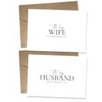 WeddingGiftsWedding Set of 2 Wedding Cards for Husband and Wife with Matching Envelopes, To My Husband on our Wedding Day Card, To My Wife on our Wedding Day Card. （Husband/Wife A）