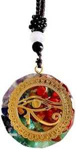 Ciondolo Occhio di Ra Collana Orgonite Yoga Meditazione Geometria Sacra Talismano della Ricchezza Amuleto Mistico Portafortuna Potentissimo Accessorio Auto Idea Regalo Uomo Donna