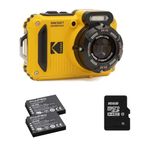 Kodak PIXPRO WPZ2 16MP 4x Zoom Tough Camera Kit inc Additional LB-015 Li-Ion Battery & 16GB MicroSD Card - Yellow