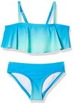 Kanu Surf Girls' Karlie Flounce Bikini Beach Sport 2-Piece Swimsuit, Janie Blue, 10