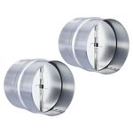 PATIKIL Backdraft Damper, 4 Inch, 2 Pack Ducting Hose Airflow Insert Backflow Preventer Shutter, One-Way Draft Stopper for Kitchen Bathroom Exhaust Vent Fans