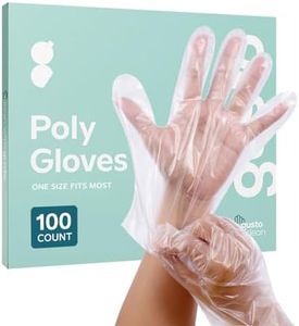 Comfy Package [100 Count] Disposable Poly Plastic Gloves for Cooking, Food Prep and Food Service | Latex & Powder Free - One Size Fits Most