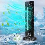 Tower Fan, Desk Table Fan with LED Light, 2 Speeds, Portable Vertical Conditioner, Small Indoor Outdoor Oscillating Swamp Cooler for Room Office Kitchen