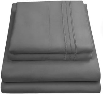 Queen Size Bed Sheets - Breathable Luxury Sheets with Full Elastic & Secure Corner Straps Built in - 1800 Supreme Collection Extra Soft Deep Pocket Bedding Set, Sheet Set, Queen, Gray
