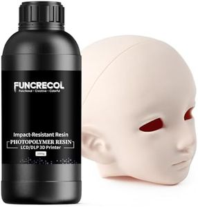 FUNCECOL Impact Resistant BJD Doll Resin, Wear-Resistant High Precision 3D Resin 405nm Fast Curing Low Friction Matte Finish Photopolymer Resin for LCD/DLP/MSLA Resin 3D Printer, Light Beige 1KG