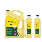 Jivo Canola Cold Press Edible Oil Pack of 2, 1 Litre each &JIVO Canola Cold Press Oil,Healthiest Cooking Oil 5 LTR (Pack of 1)