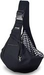 NATUYA Pet Sling Carrier for Puppy Small Dogs and Cats, Hands Free Adjustable Padded Shoulder Strap Soft Puppy Cat Carry Bag Zipper Pocket Safety Belt Pet (Black, Soft Cotton Fabric)