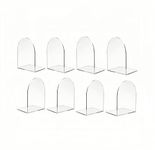 Deefongo 8Pcs Arch Acrylic Bookends,Heavy Duty Book End,Acrylic Book Stand,Non-slipTransparent Desk Organizer for Office Bookshelf Kid's Gift