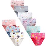 JackLoveBriefs Girls' Knickers 9 Pack Girls Underwear Comfortable Briefs Girls Cotton (2-3 Years) MULTICOLOR,Size:100