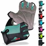 LuxoBike Cycling Gloves Bicycle Gloves Bicycling Gloves Mountain Bike Gloves – Anti Slip Shock Absorbing Padded Breathable Half Finger Short Sports Gloves Accessories for Men/Women