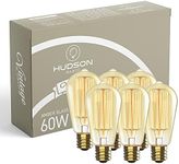 Vintage Incandescent Edison Light Bulbs 60W (6 Pack)- E26/E27 Base 2100K Dimmable Decorative Lightbulbs - ST64 Style Warm Light - Antique Squirrel Filament Amber Warm Light Bulb for Outdoor and Indoor