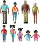 Beverly Hills Doll Collection Sweet Li'l Family Hispanic Dollhouse People Set of 9 Action Figure Set - Grandpa, Grandma, Mom, Dad, Sister, Brother, Toddler, Twin Boy & Girl