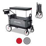 Radio Flyer City Luxe Stroll ‘N Wagon, Grey with Parent Caddy and Internal Storage Pockets, for 1+ Years (Amazon Exclusive)